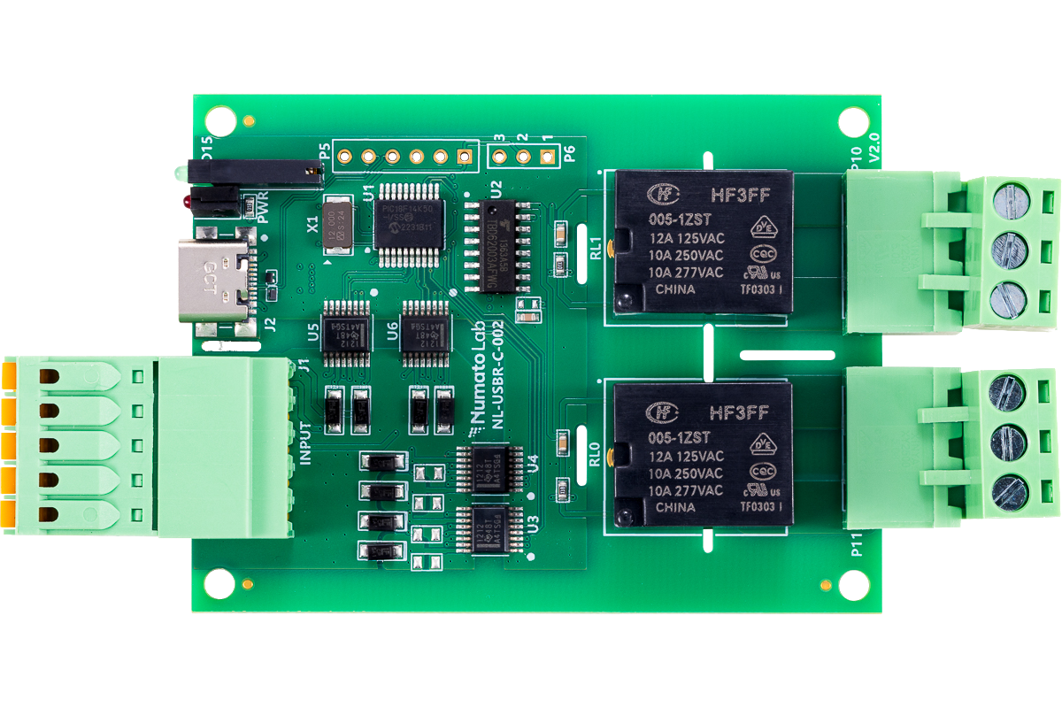 2 Channel USB Relay Module with Digital Inputs | Numato Lab