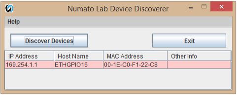 16 Channel Ethernet GPIO Module Numato Lab Device Discoverer