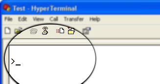 HyperTerminal USBGPIO Command Prompt