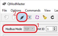 qModMaster TCP Open Connection