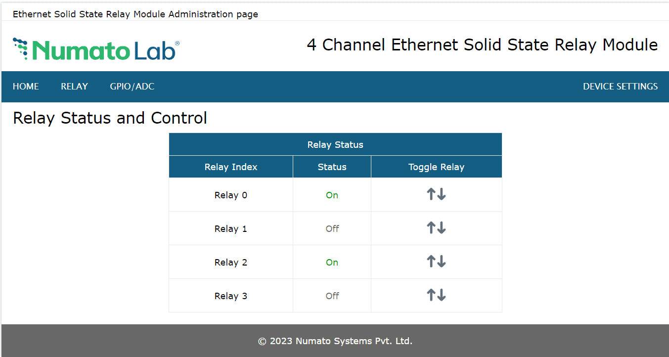 8 Channel Ethernet SS Relay Status and Control