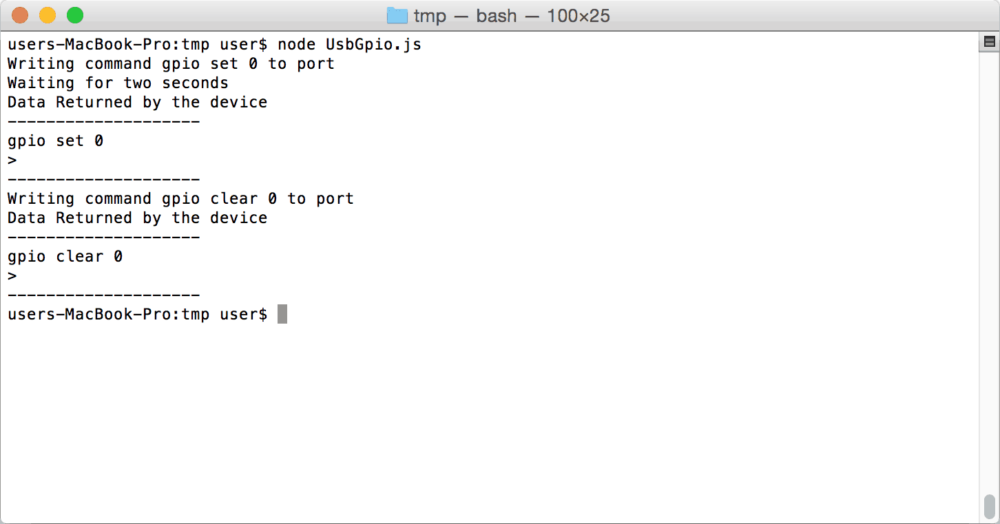 Node.JS GPIO On Mac OSX