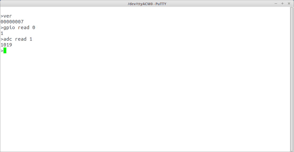 Putty With Numato Lab GPIO On LInux Command Examples