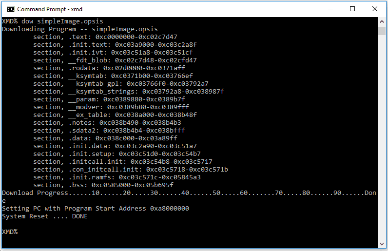 OpsisLinux_11_XMD_download_Kernel_Image