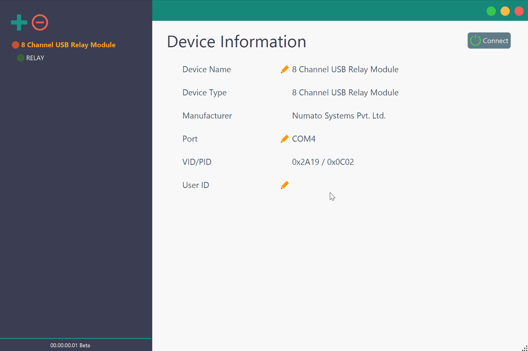 Rhea editing device information - USb Ethernet and WiFi Relay and GPIO