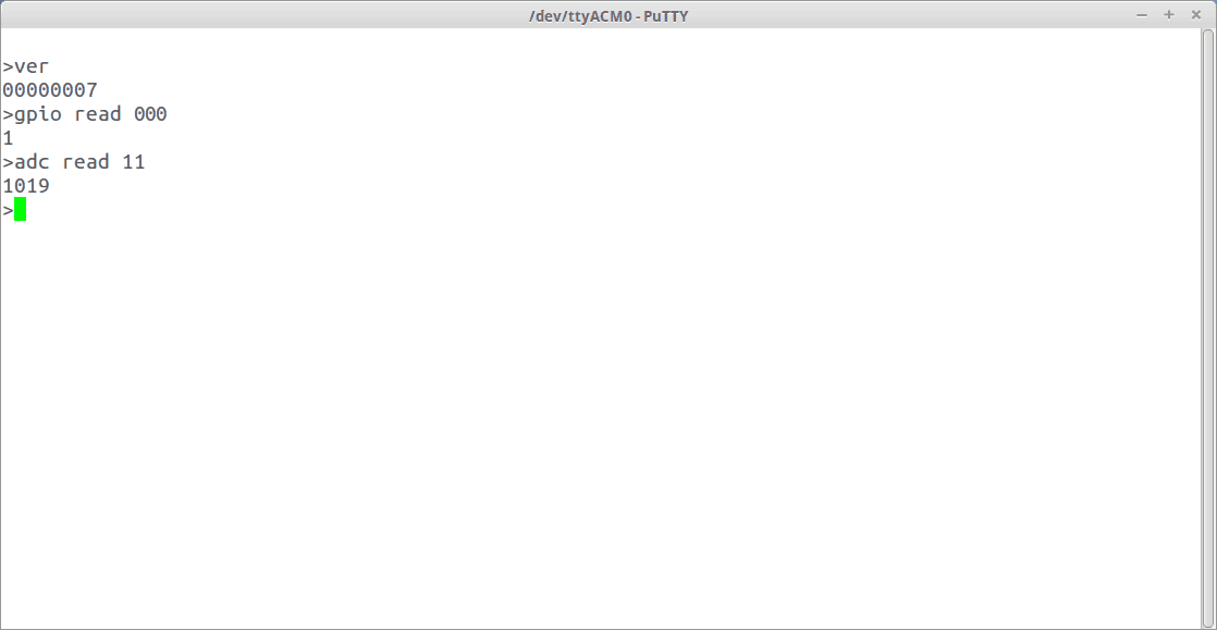 Putty With Numato Lab GPIO On LInux Command Examples