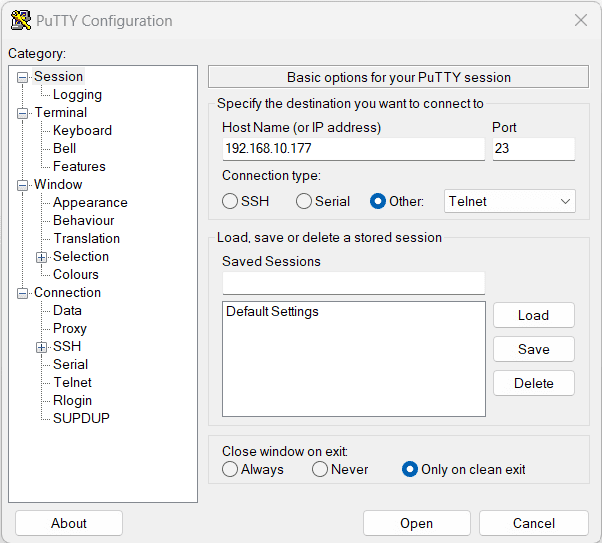 EthernetSSR8 - HyperTerminal