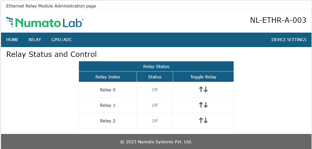 8 Channel Ethernet SS Relay Status and Control
